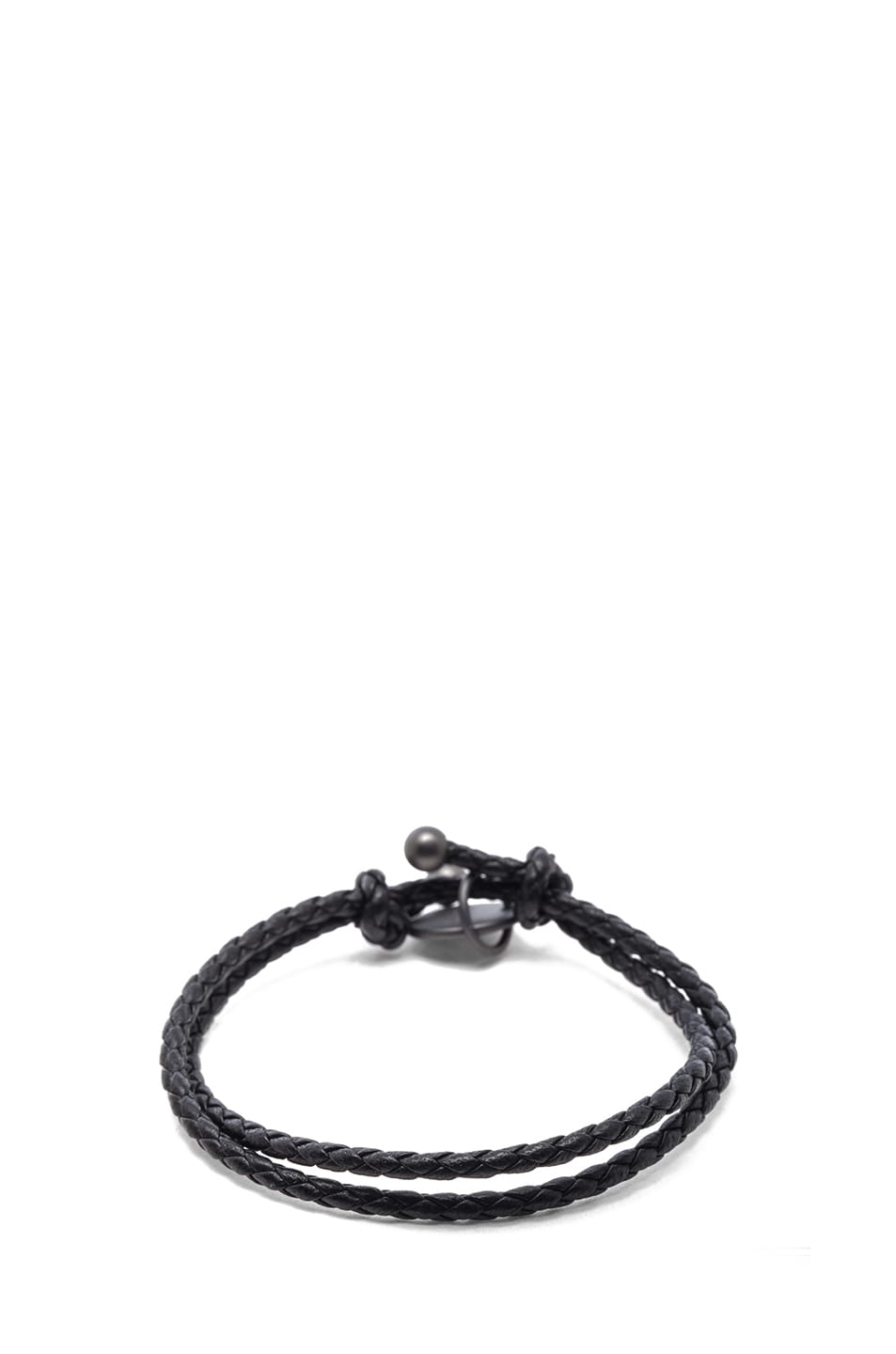 Image 1 of Bottega Veneta Intrecciato Nappa Leather Bracelet in Nero