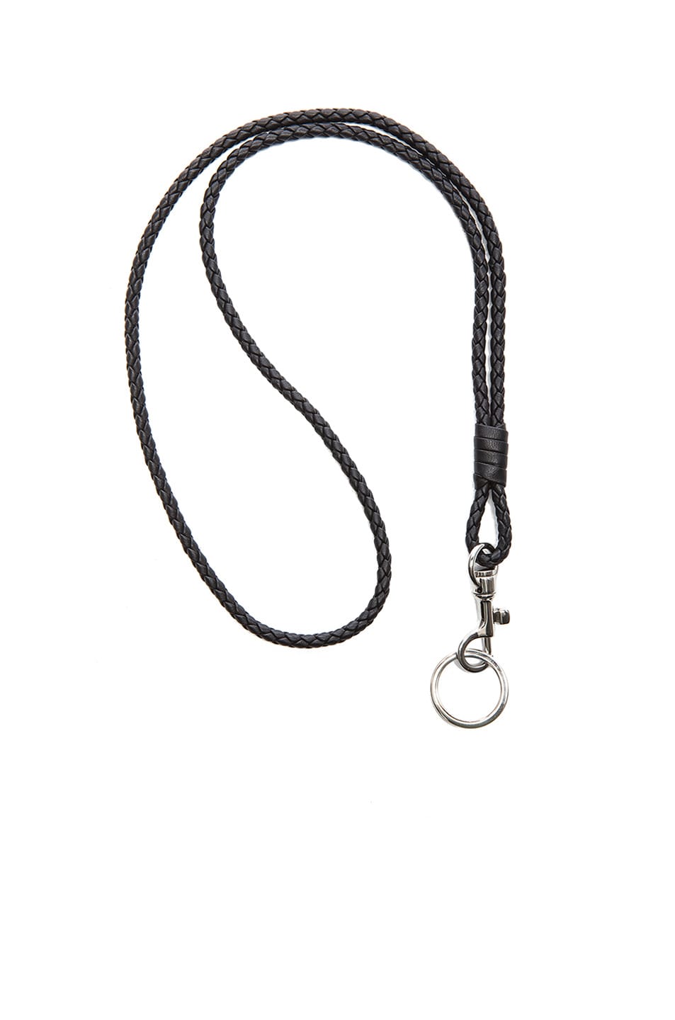 Bottega Veneta Inrecciato Nappa Leather Key Holder in Black | FWRD