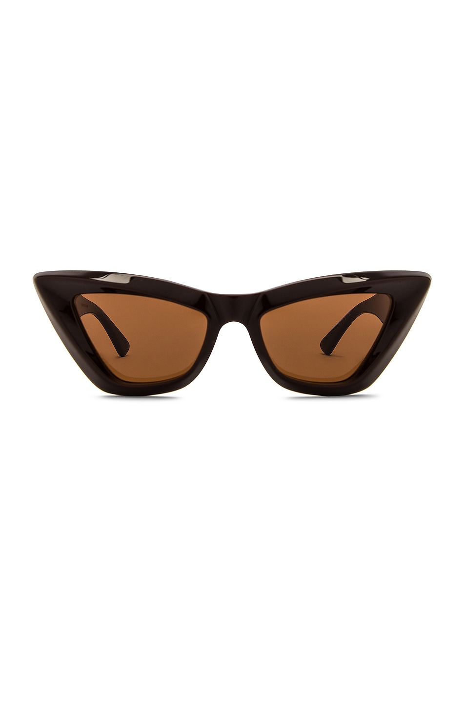 Image 1 of Bottega Veneta Acetate Cat Eye Sunglasses in Shiny Solid Fondant Brown