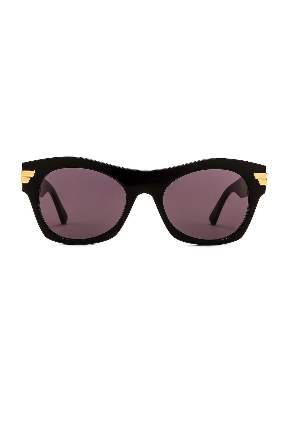 Image 1 of Bottega Veneta Bold Ribbon Intreccio Sunglasses in Shiny Black