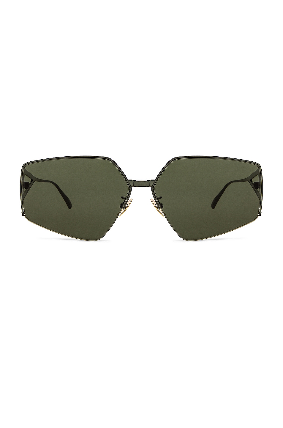 Image 1 of Bottega Veneta Light Ribbon Metal Sunglasses in Green