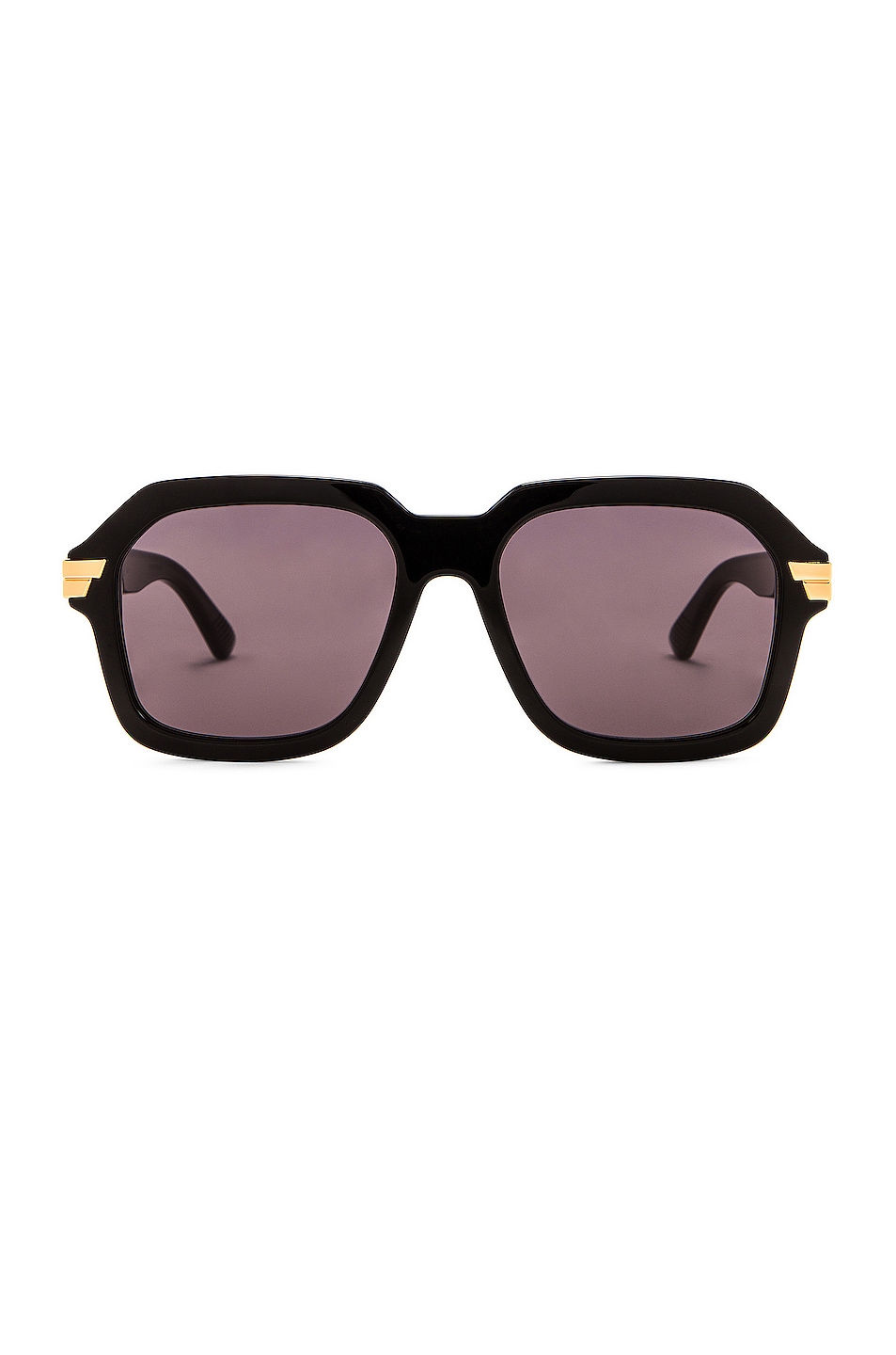 Image 1 of Bottega Veneta Bold Ribbon Acetate Sunglasses in Shiny Black