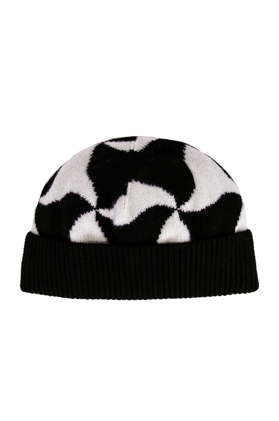 Wavy Triangle Wool Beanie in Black