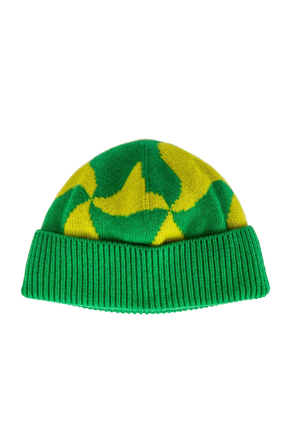 Wavy Triangle Wool Beanie in Green