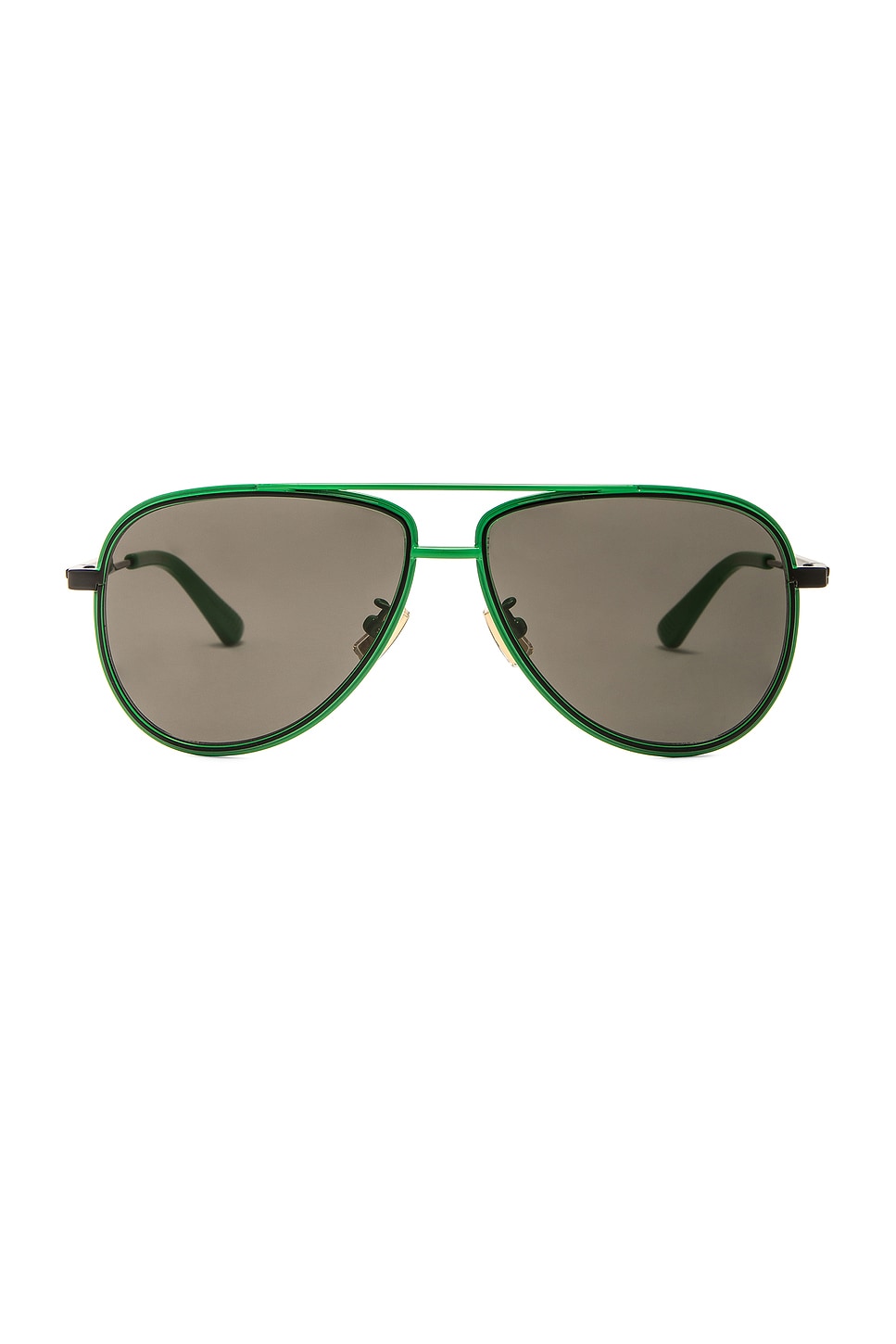 Light Ribbon Pilot Sunglasses in Green