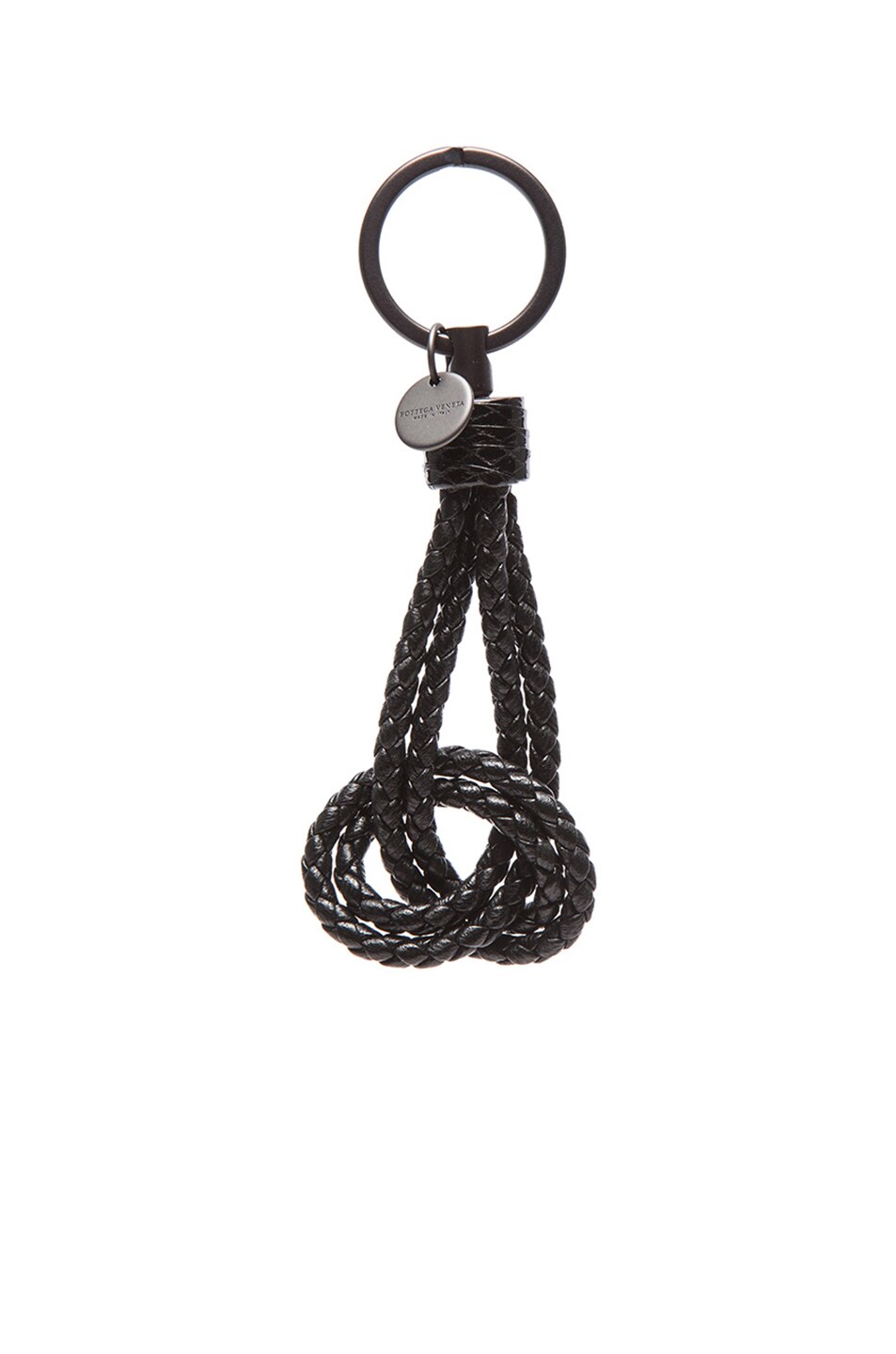 Image 1 of Bottega Veneta Knot Key Ring in Nero