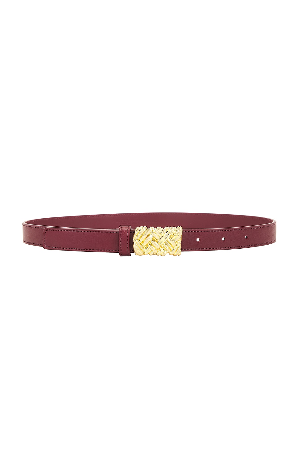 Shop Bottega Veneta Pin Belt In Barolo & Muse Brass