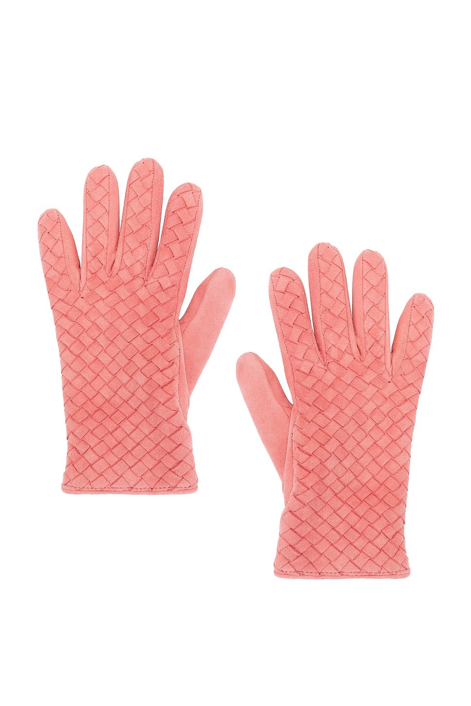 Shop Bottega Veneta Leather Gloves In Cherry Blossom