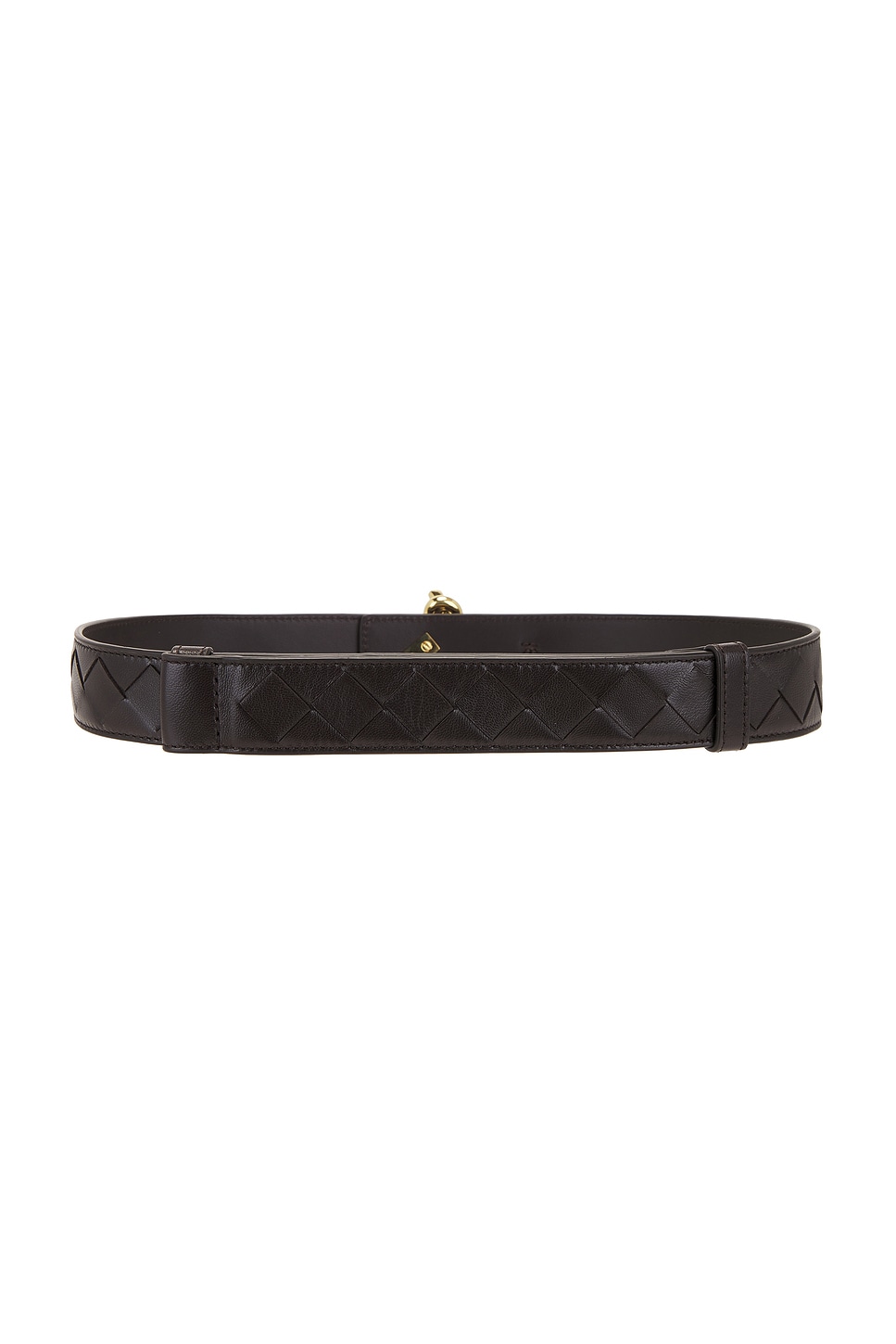 Shop Bottega Veneta Intrecciato Belt In Fondant & Muse Brass