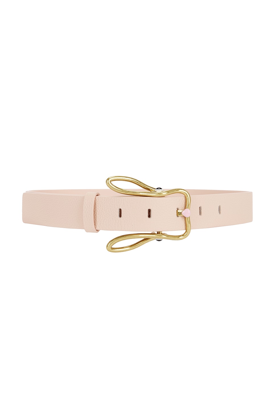 Bottega Veneta Bunny Buckle Leather Belt In Cameo & Muse Brass