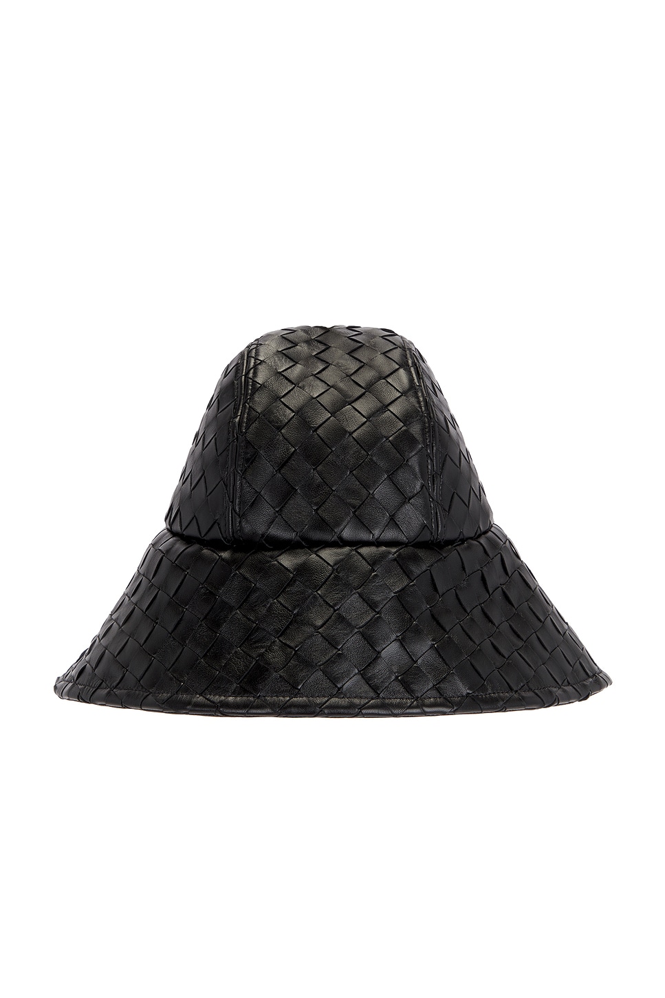 Bottega Veneta Leather Intrecciato Hat