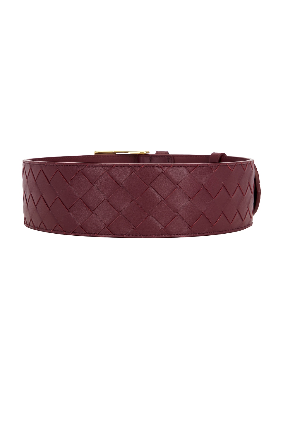 Bottega Veneta Large Watch Intrecciato Belt In Barolo & Muse Brass