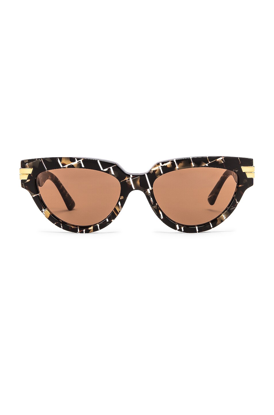 Image 1 of Bottega Veneta Intrecciato Cat Eye Sunglasses in Havana & Brown