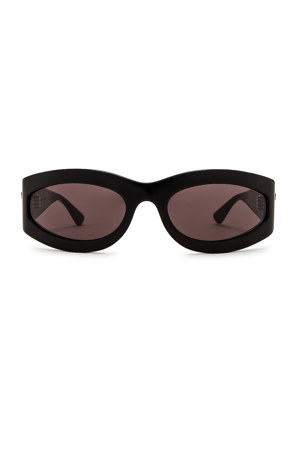 Image 1 of Bottega Veneta Sporty Fringed Ribbon Sunglasses in Shiny Black