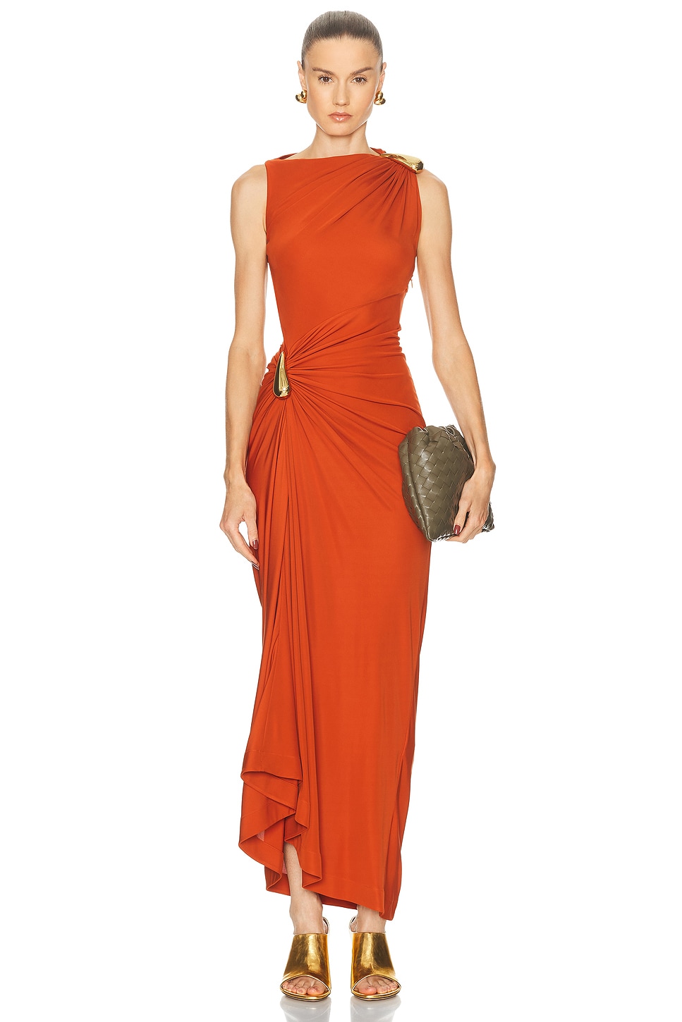 Image 1 of Bottega Veneta Sleeveless Jersey Dress in Autumn