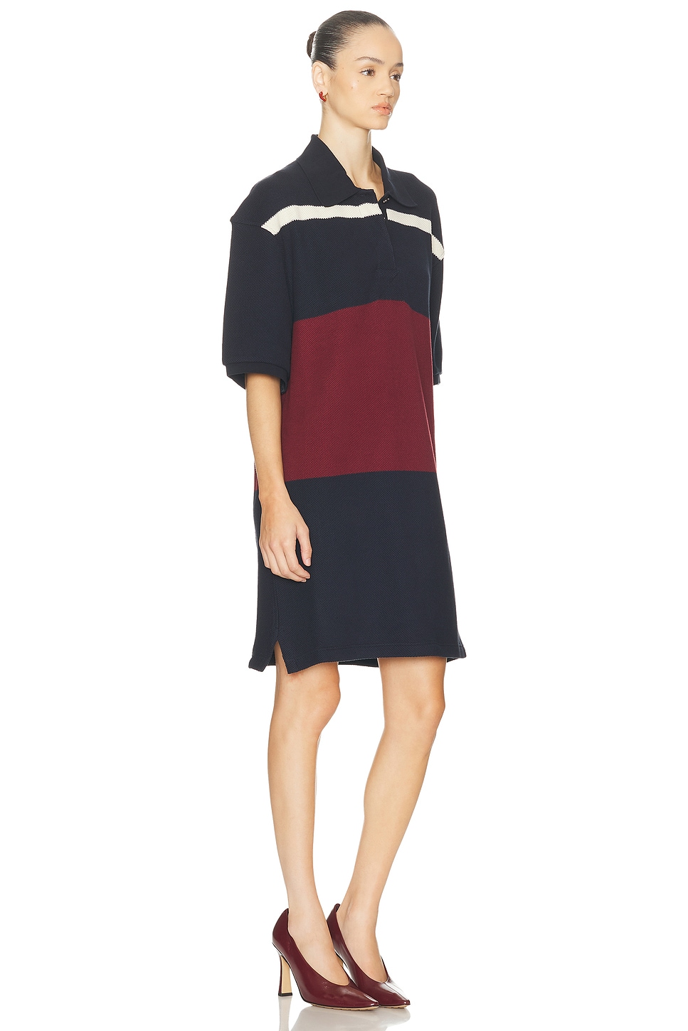 Bottega Veneta Short Sleeve Polo Dress In Blue