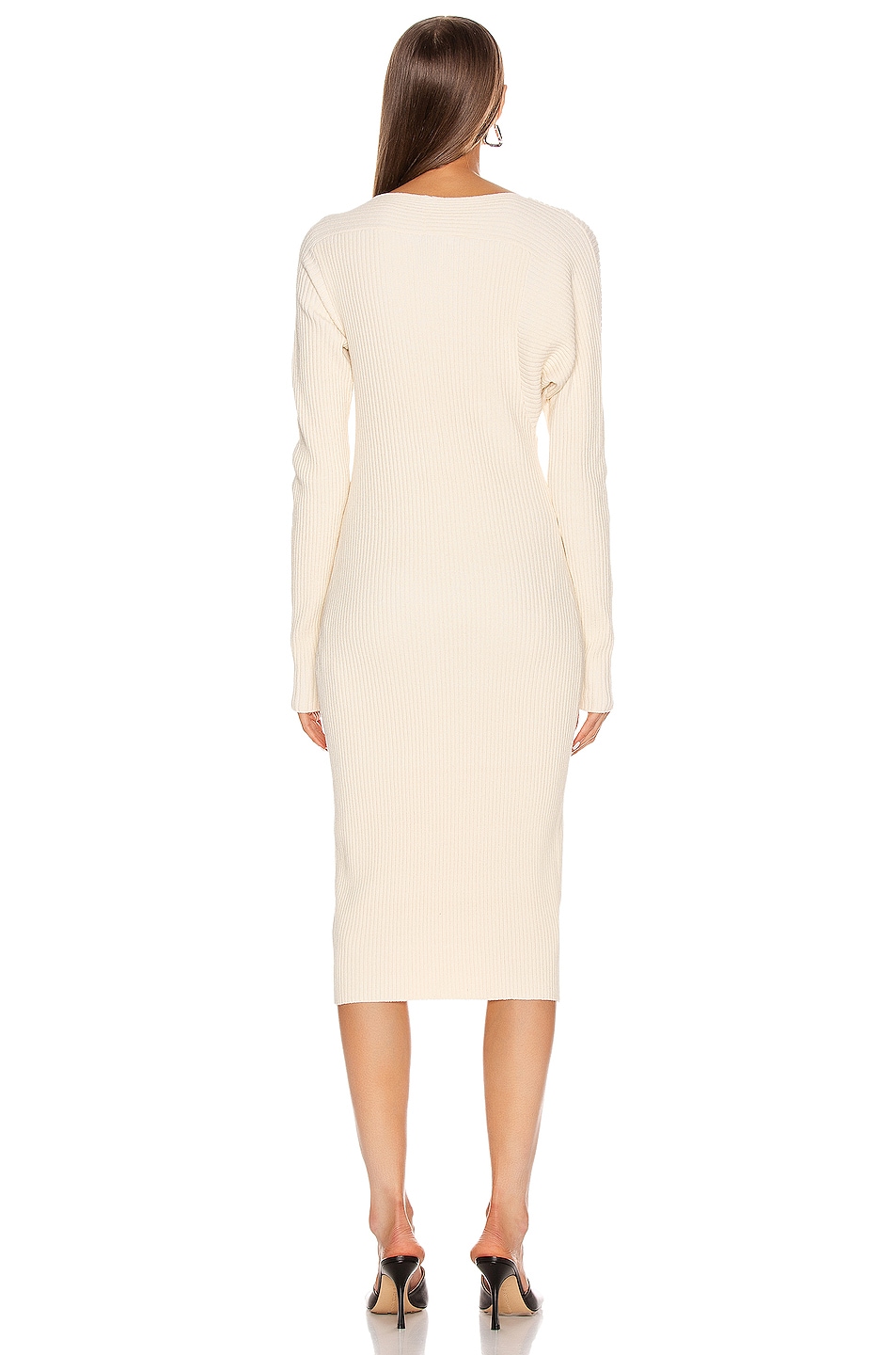 Bottega Veneta Knit Midi Dress in Off White | FWRD