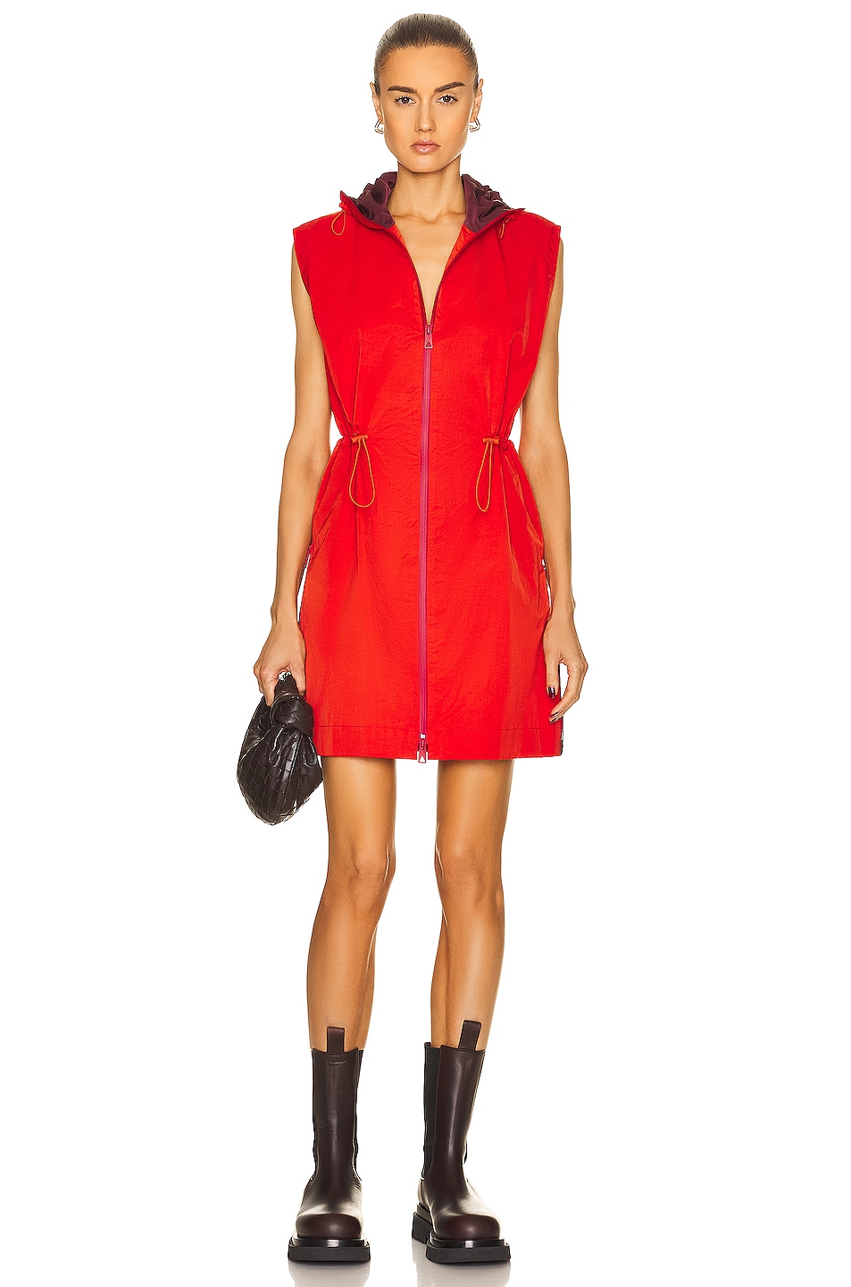 Image 1 of Bottega Veneta Sleeveless Tech Zip Dress in Burst