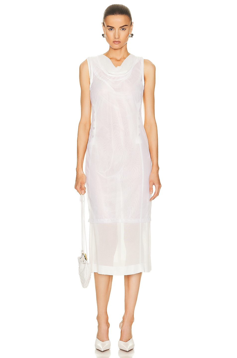 Image 1 of Bottega Veneta Double Layer Dress in Chalk