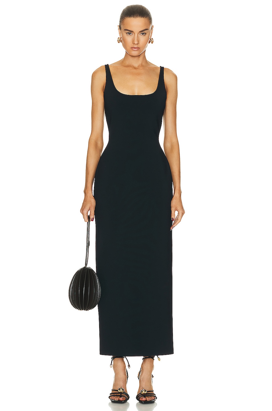 Image 1 of Bottega Veneta Compact Viscose Long Dress in Black