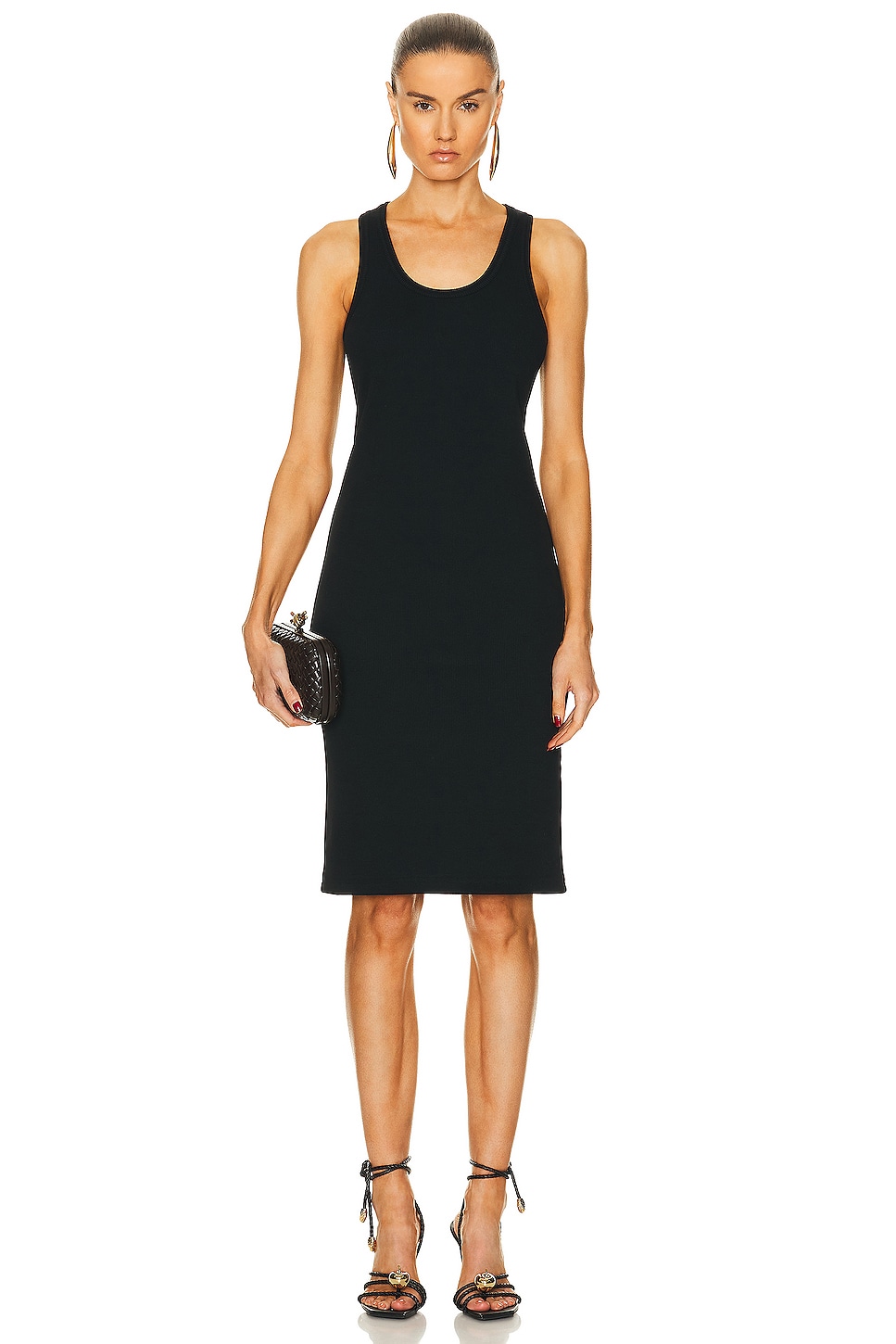 Image 1 of Bottega Veneta Stretch Cotton Rib Dress in Black