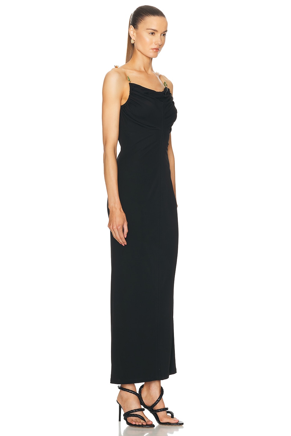 Bottega Veneta Sleeveless Midi Dress In Black