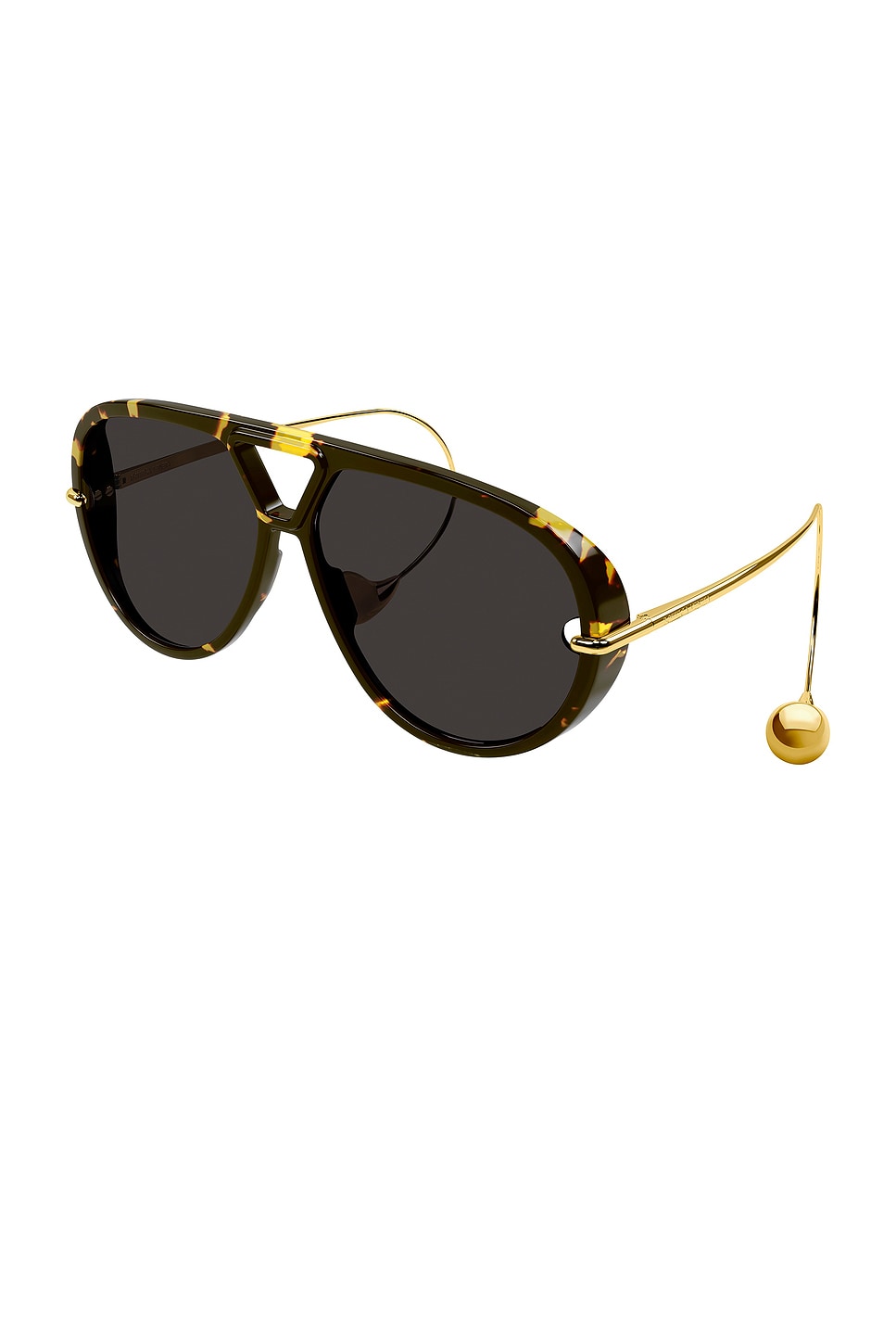 Shop Bottega Veneta Pilot Drop Sunglasses In Havana