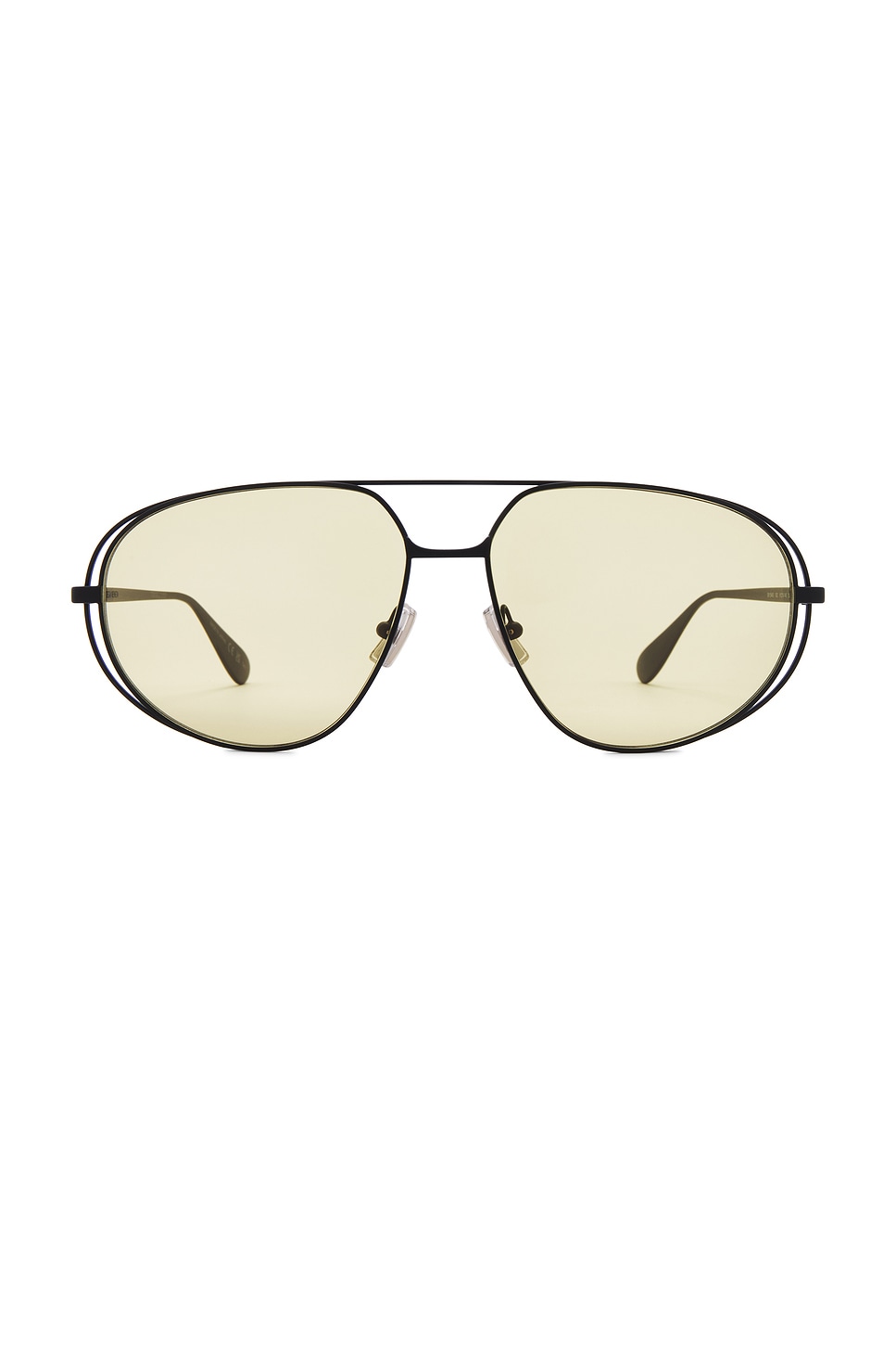 Shop Bottega Veneta Aviator Sunglasses In Black & Yellow