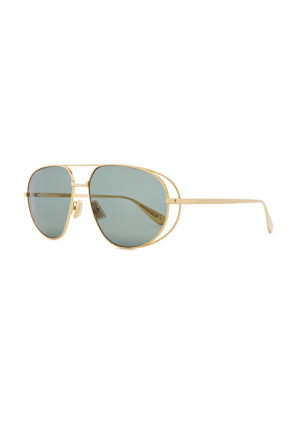 Shop Bottega Veneta Aviator Sunglasses In Gold & Green