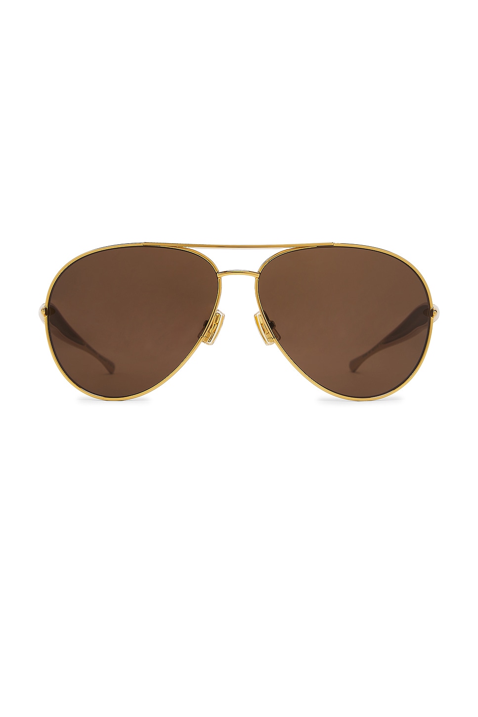 Bottega Veneta Sardine Sunglasses In Gold & Brown