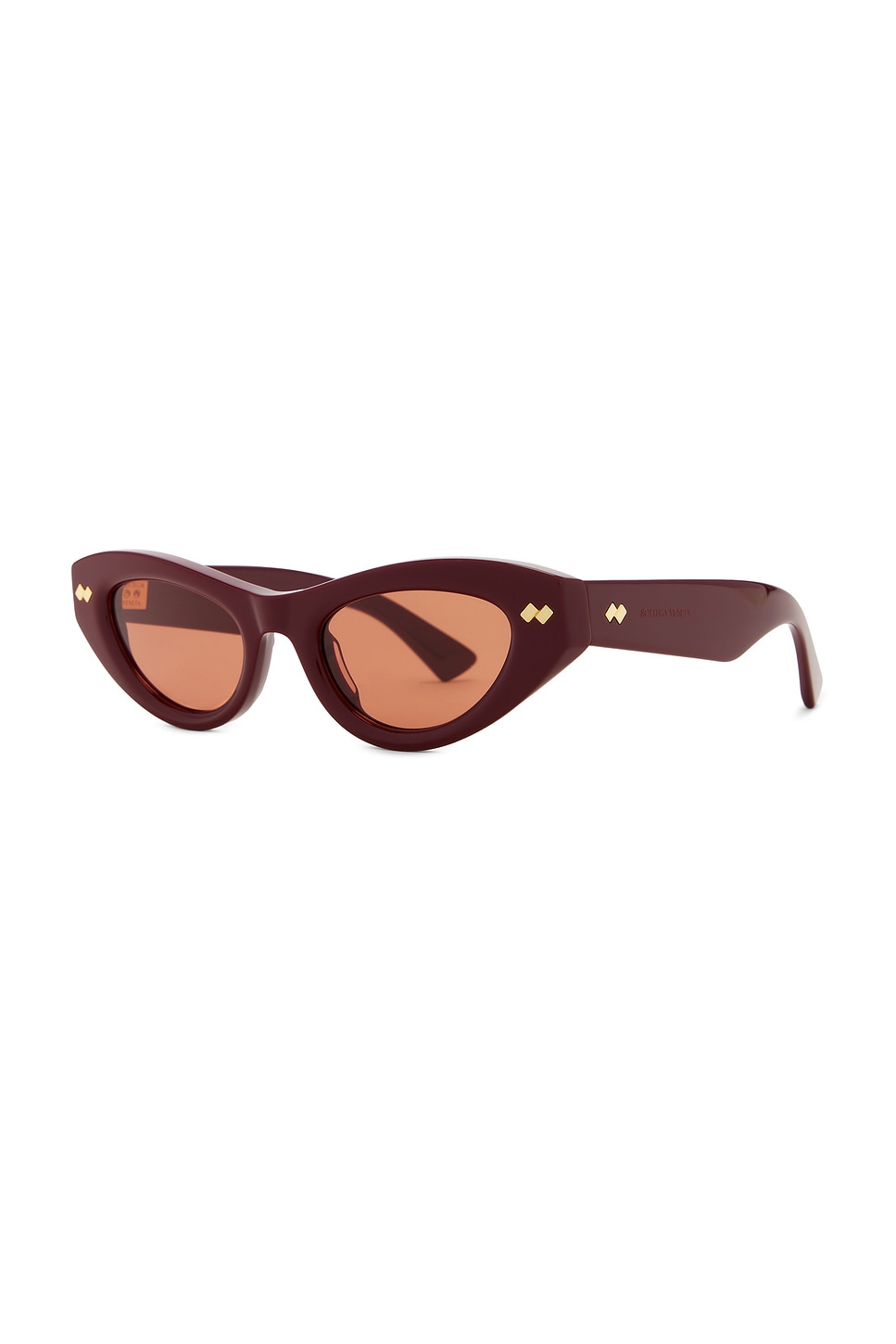 Bottega Veneta Bold Ribbon Stud Sunglasses In Burgundy & Brown