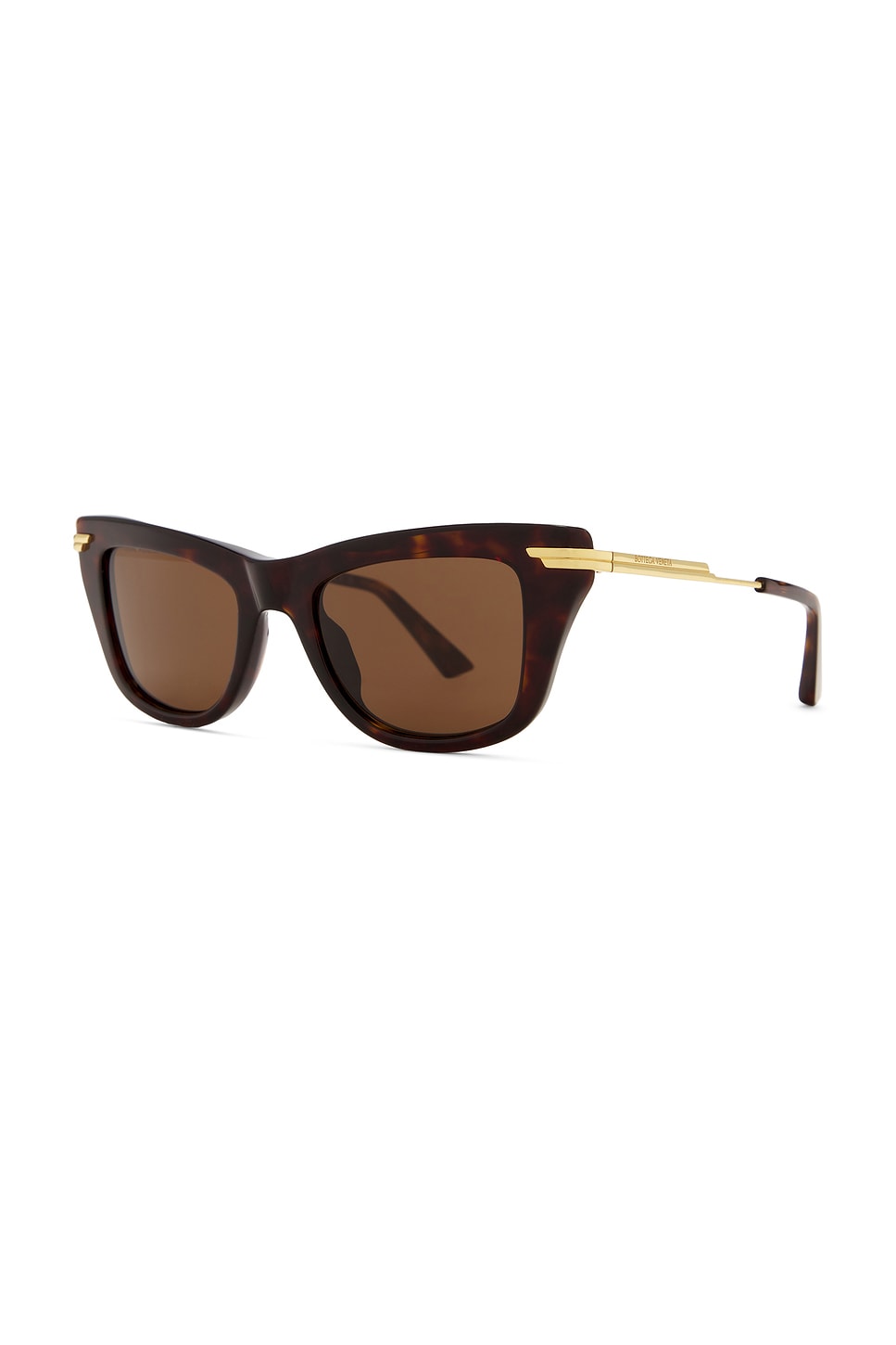 Bottega Veneta Square Sunglasses In Havana  Gold  & Brown