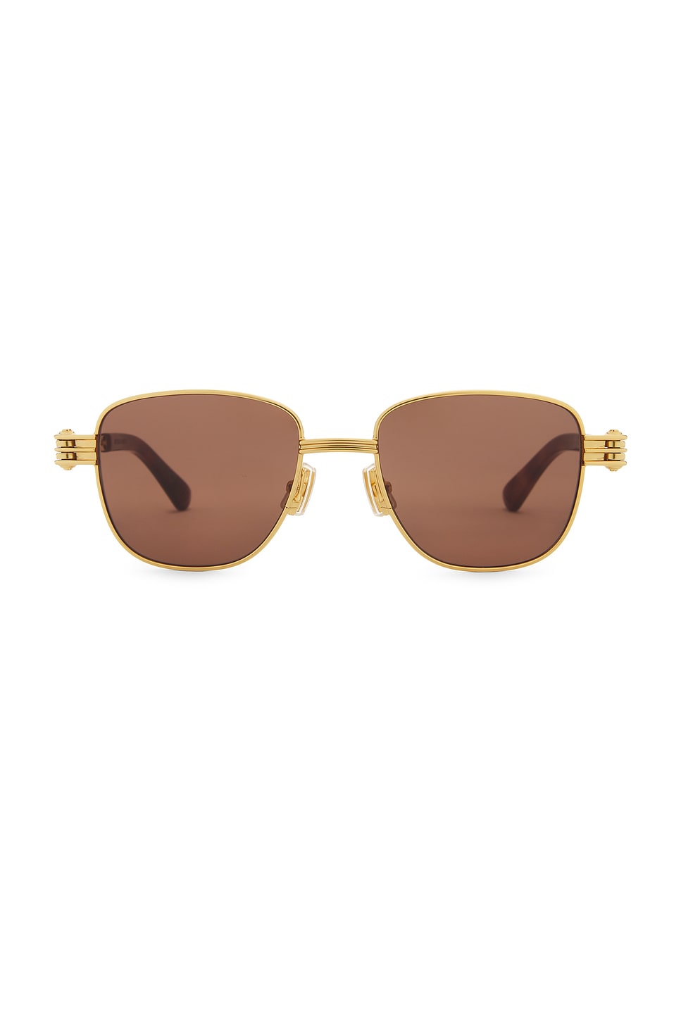 Bottega Veneta Bolt Sunglasses In Gold & Brown