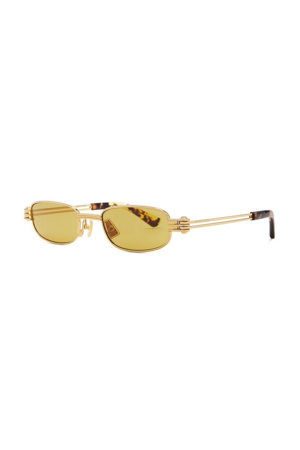 Bottega Veneta Bolt Sunglasses In Gold & Yellow