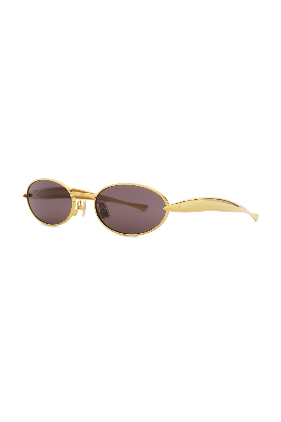 Bottega Veneta Womens Gold Bv1386s Sardine Oval-frame Metal Sunglasses In Gold & Grey