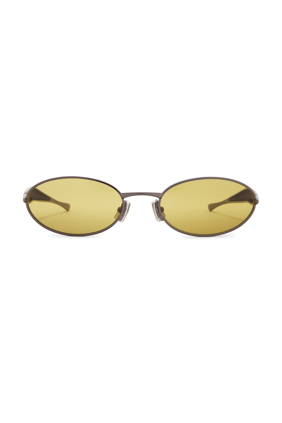 Bottega Veneta Sardine Sunglasses In Ruthenium & Yellow