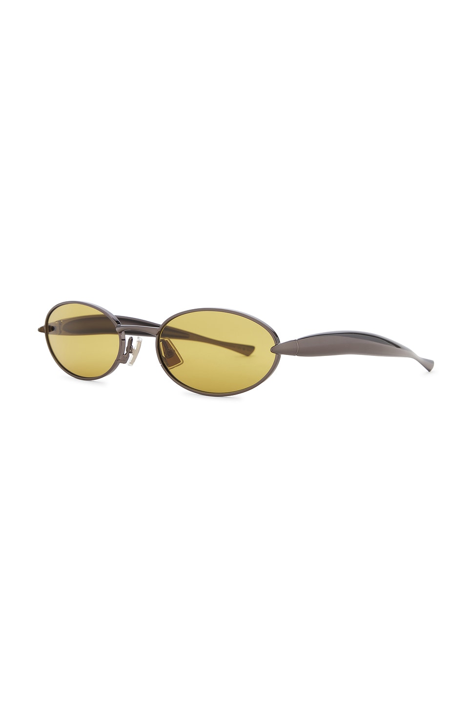 Bottega Veneta Sardine Sunglasses In Ruthenium & Yellow