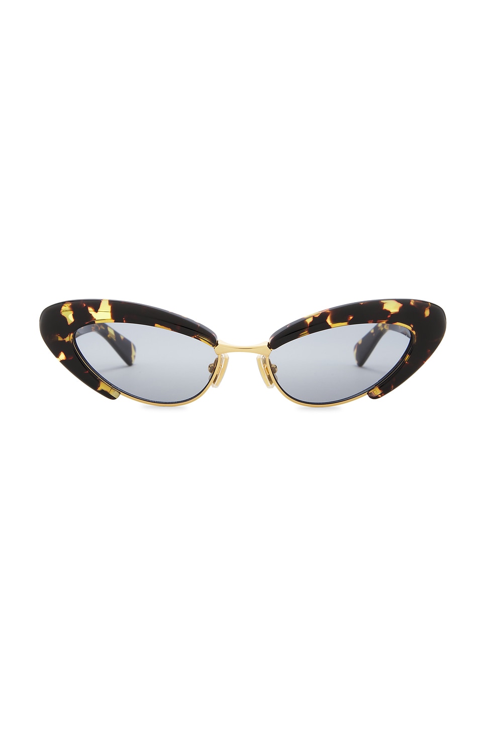Bottega Veneta Cat Eye Sunglasses In Havana & Blue