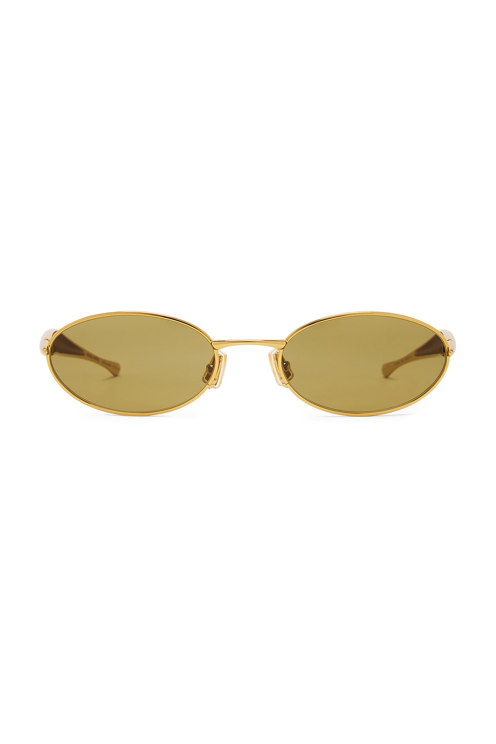 Bottega Veneta Oval Sunglasses In Gold