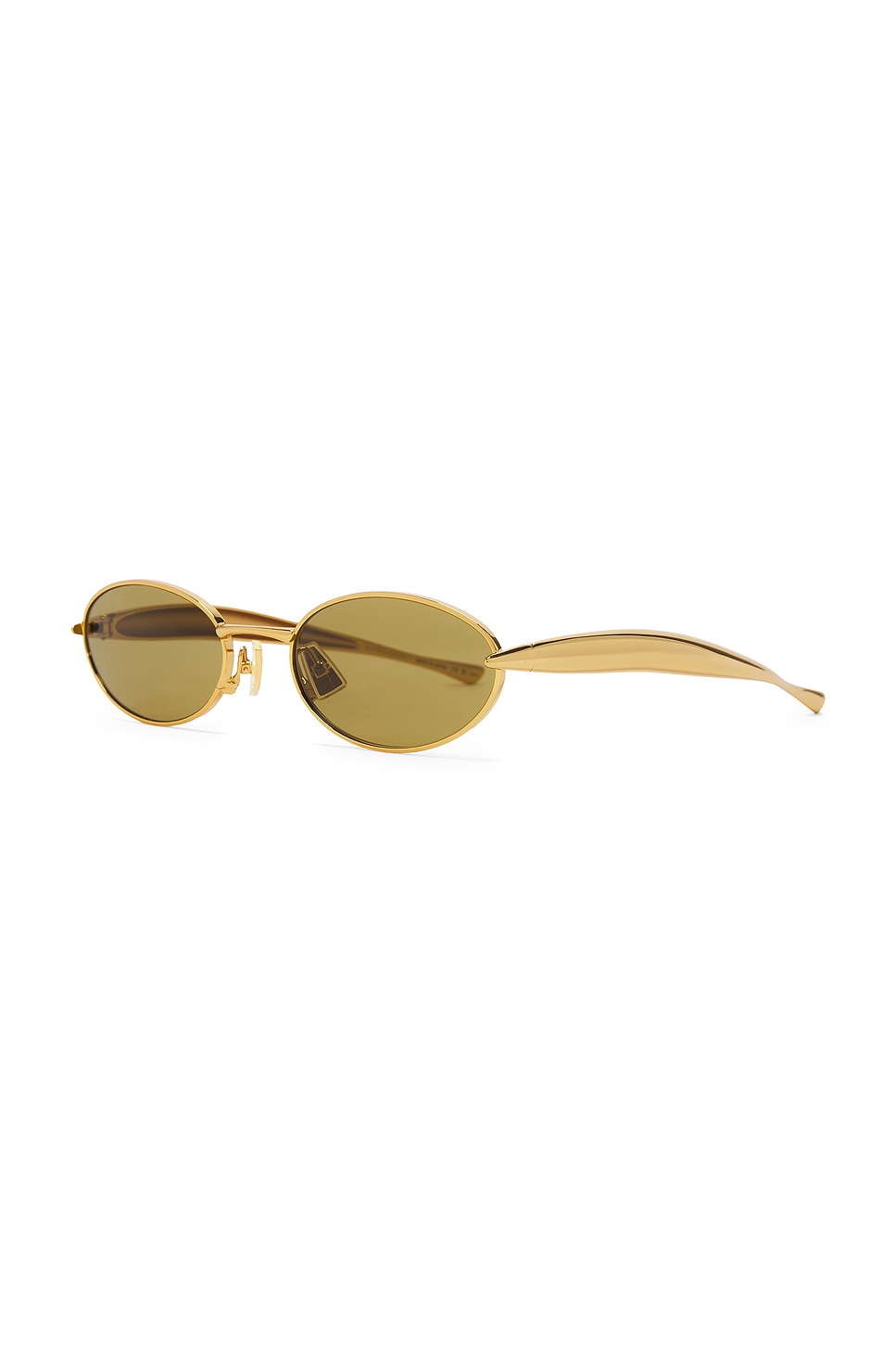 Bottega Veneta Oval Sunglasses In Gold