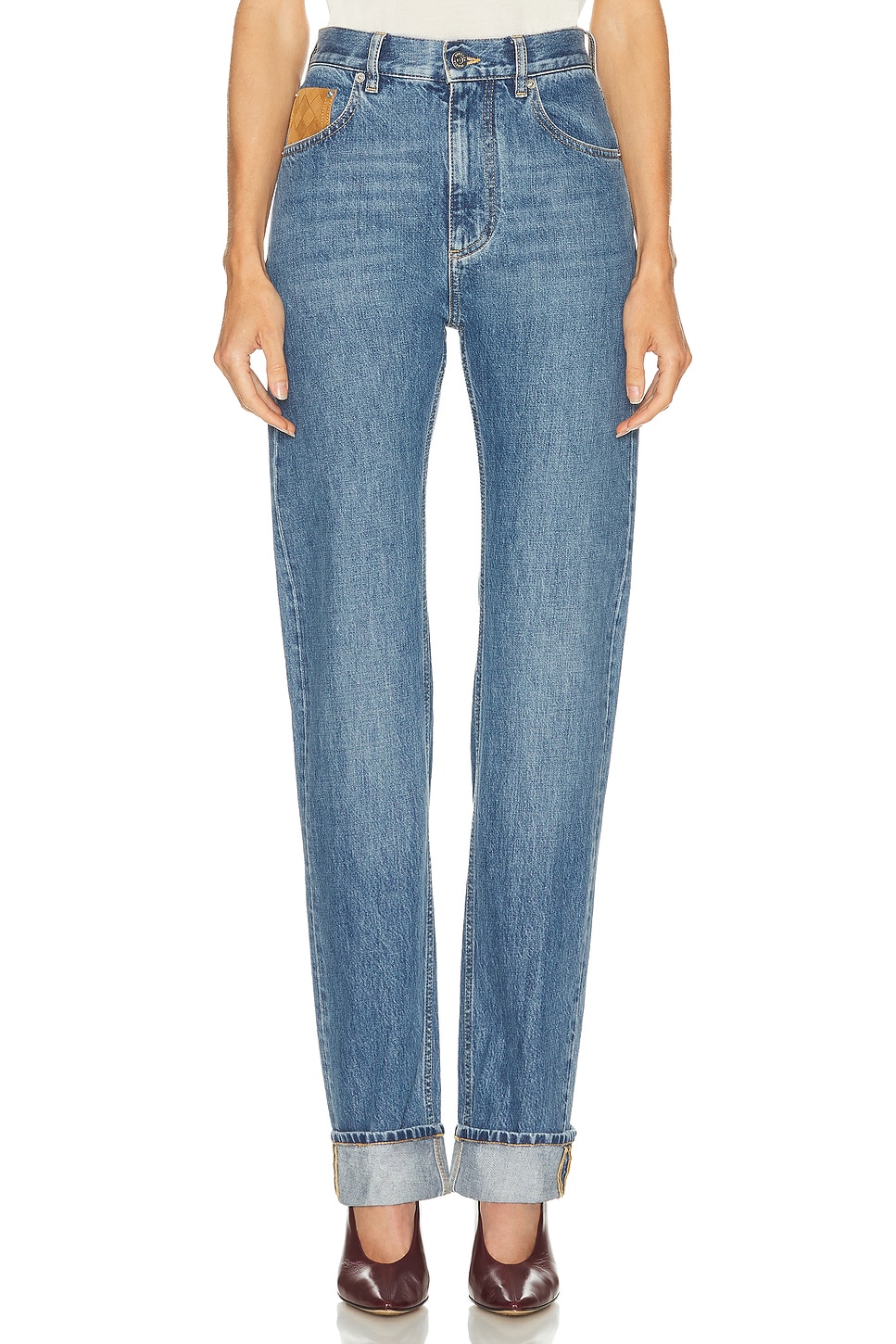Image 1 of Bottega Veneta Straight Leg in Mid Blue
