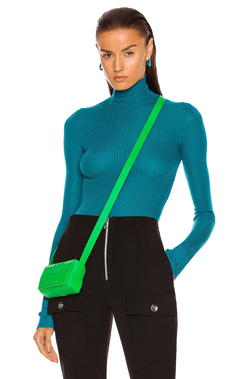 Image 1 of Bottega Veneta Cashmere Rib Sweater in Blaster