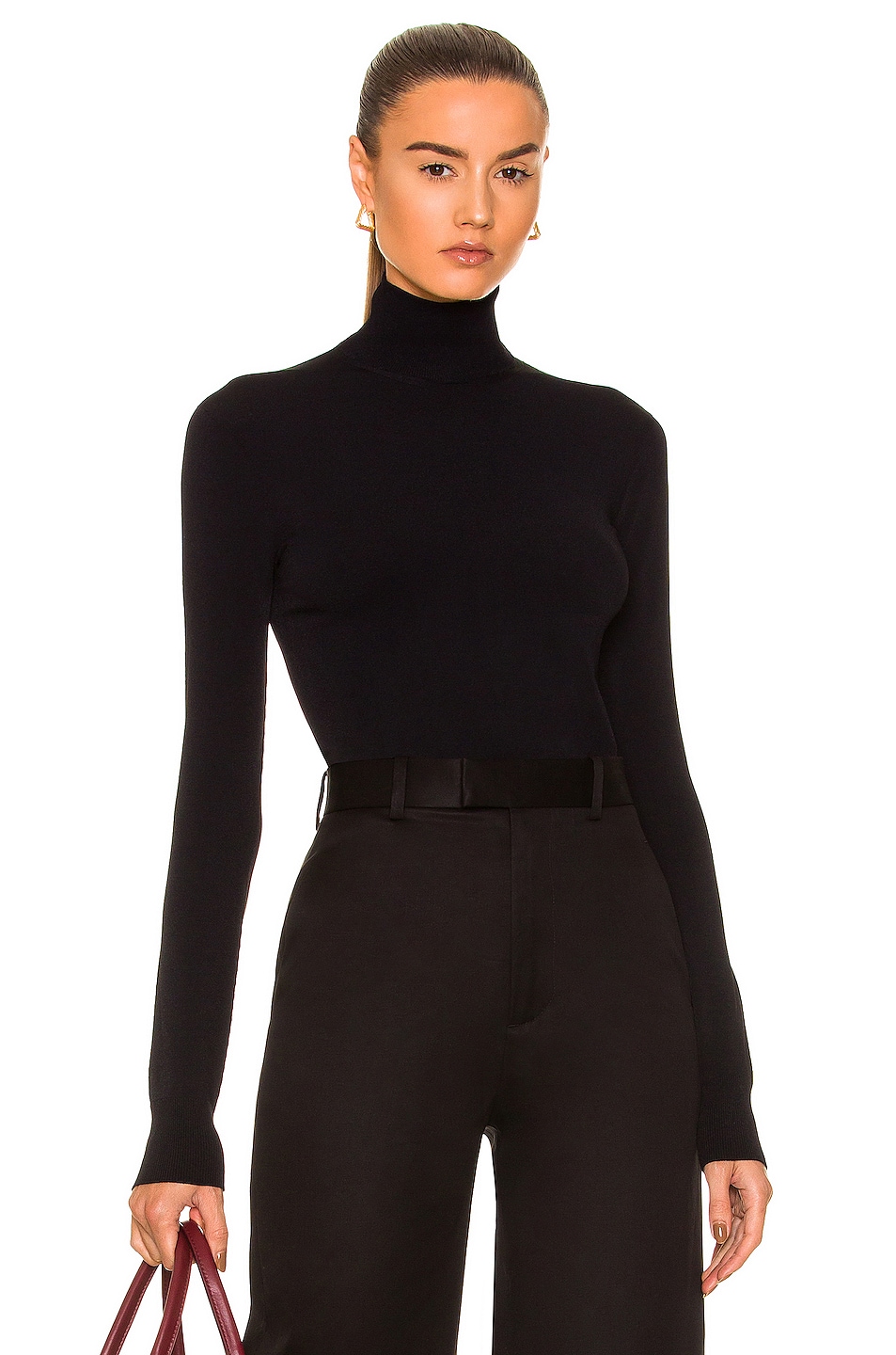 Image 1 of Bottega Veneta Technoskin Turtleneck Sweater in Black