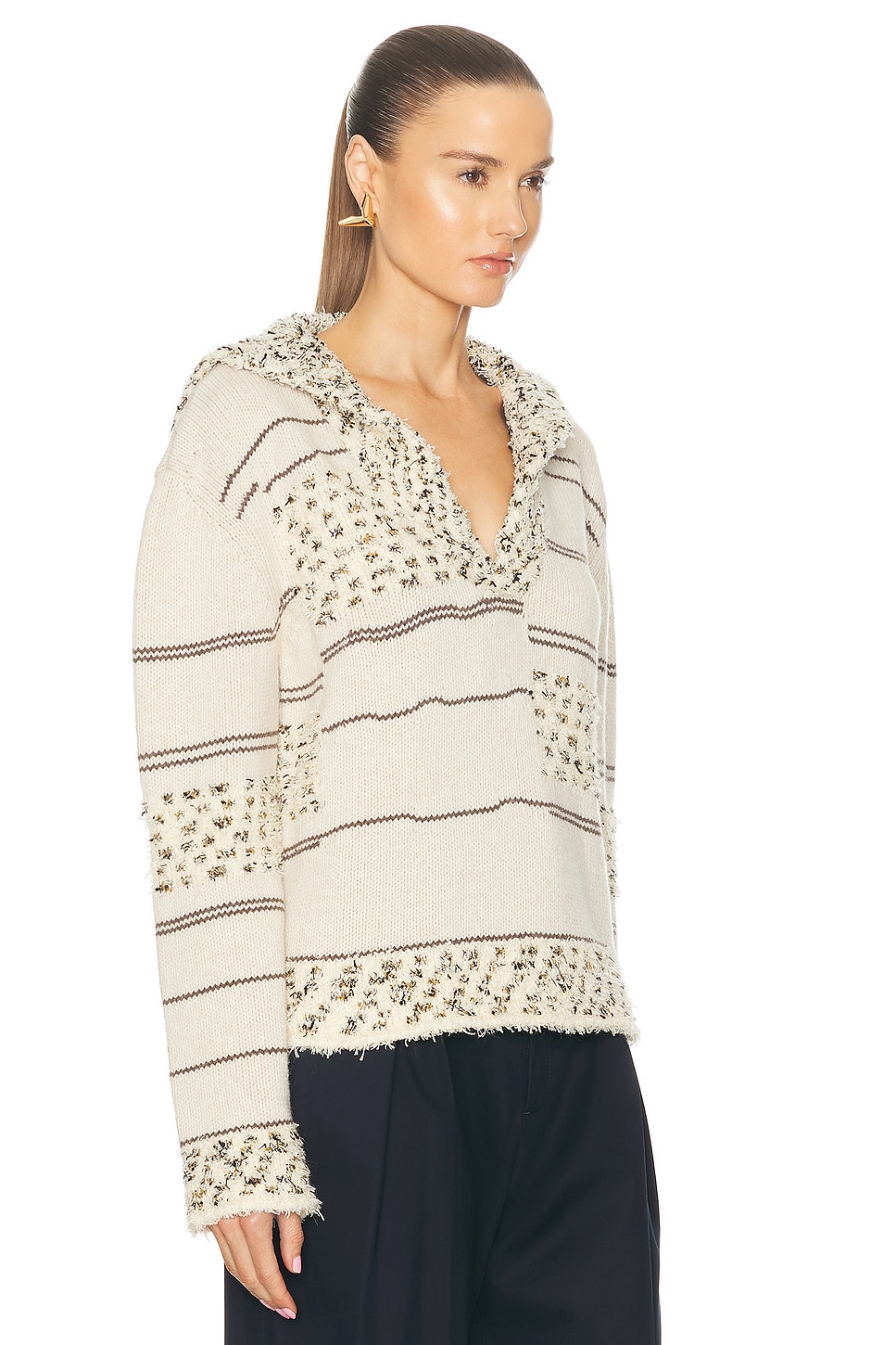 Shop Bottega Veneta Polo Sweater In Multicolor Soapstone