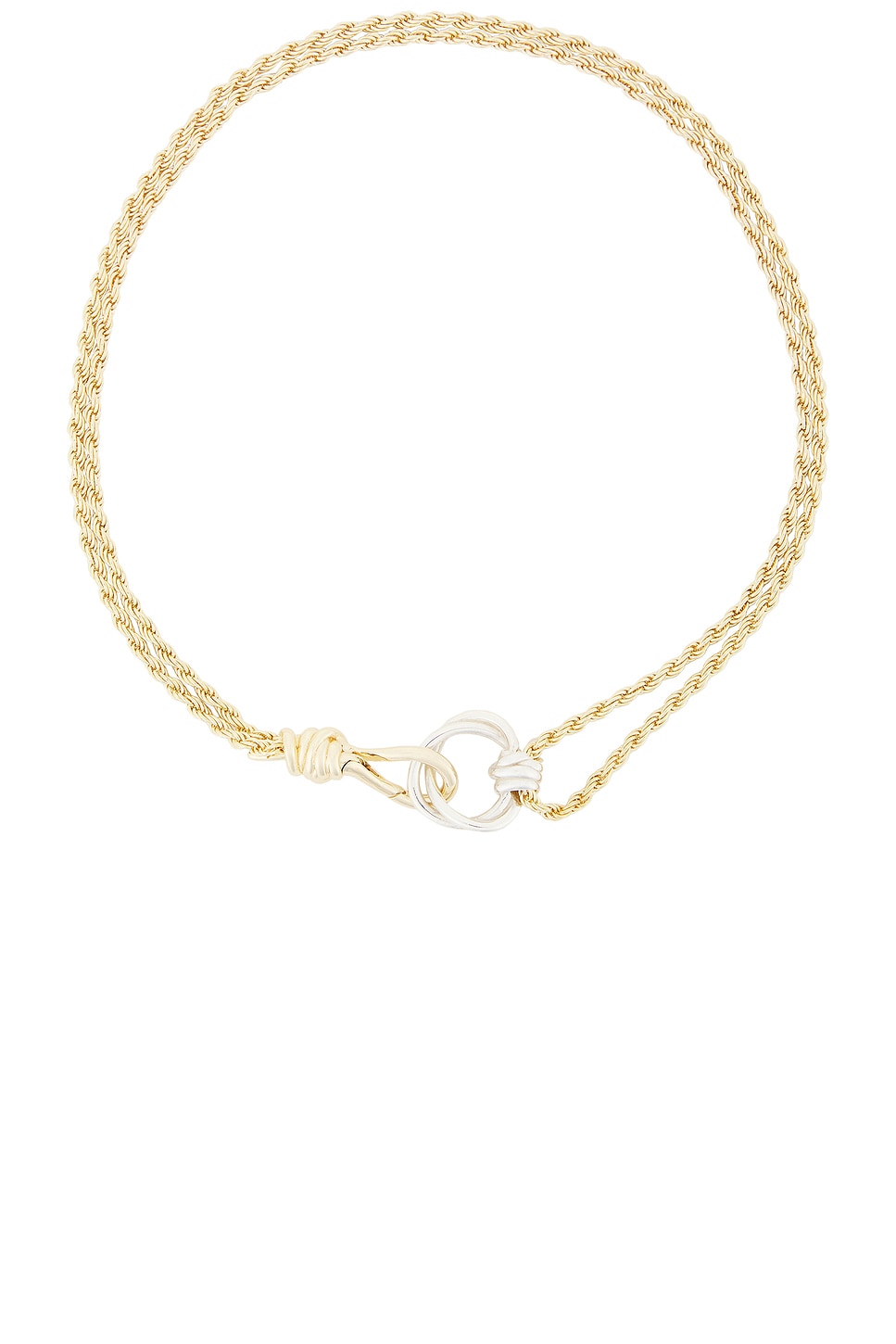 Image 1 of Bottega Veneta Choker Necklace in Silver & Yellow Gold