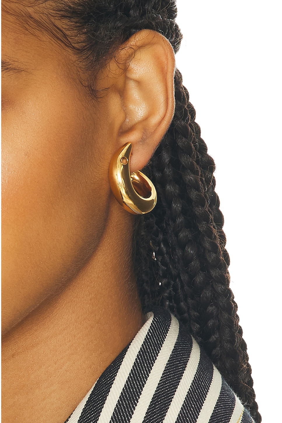 Bottega Veneta Loop Earrings In Yellow Gold