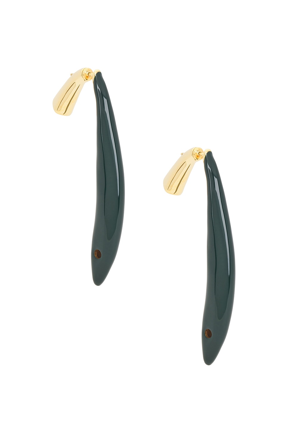 Image 1 of Bottega Veneta Dangle Earrings in Dark Green