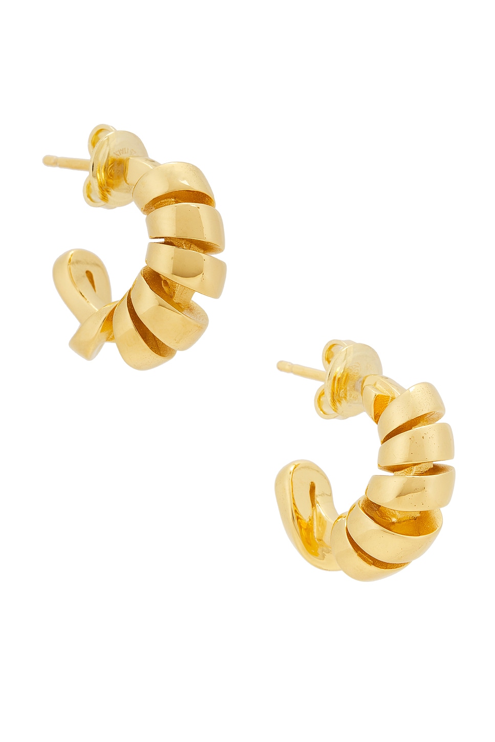 Bottega Veneta Hoop Earrings In Yellow Gold