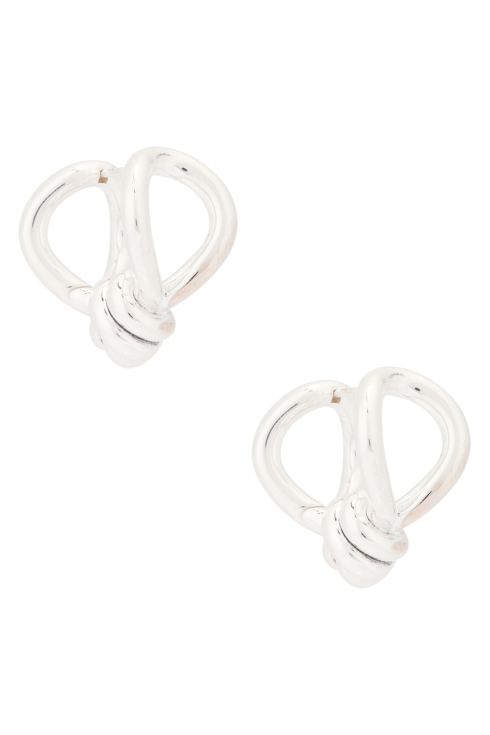 Hoop Earrings in Metallic Silver