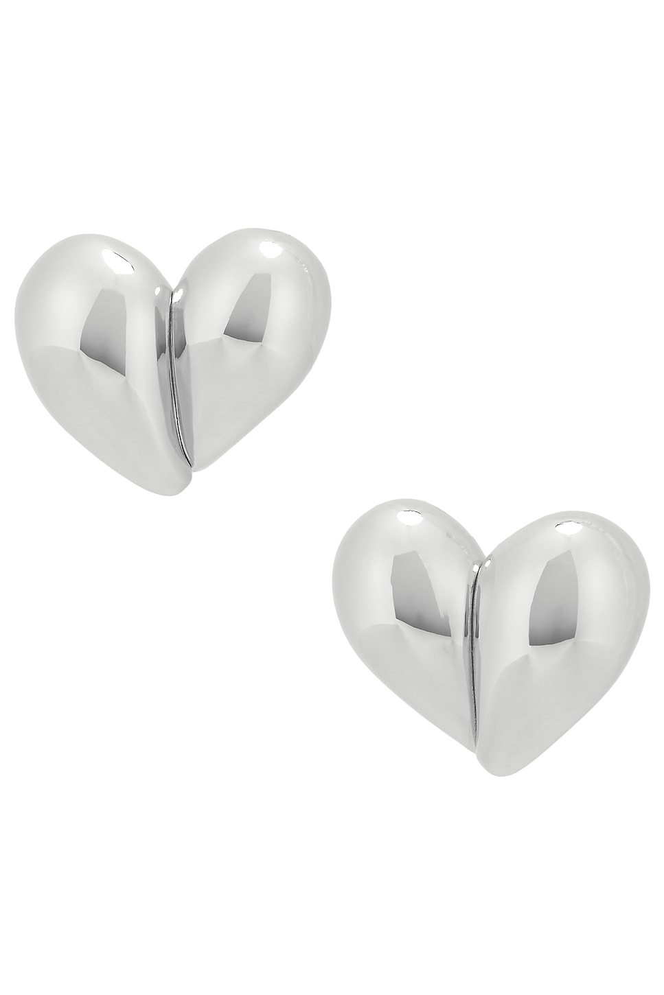 Heart Earrings in Metallic Silver